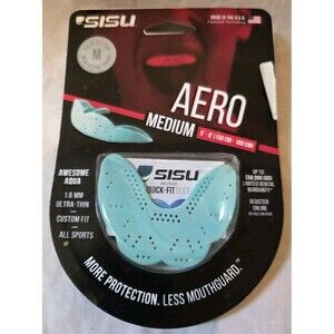 SISU Aero Junior MouthGuard All Sports Awesome Aqua Size Medium Adult 5'-6'